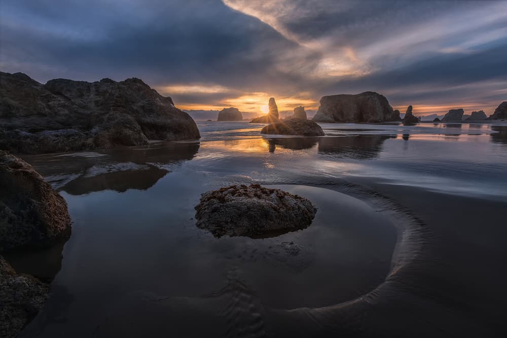 Dramatic Beach Sunset by Donald Luo — canvas wall art
