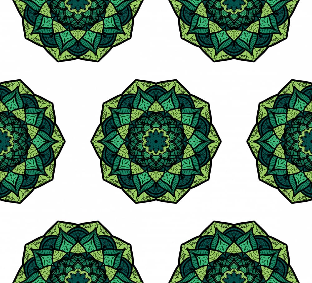 Calm Green Mandala Pattern by Marika Barsrsind — canvas wall art