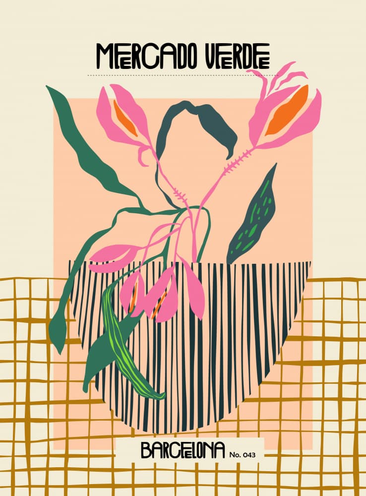 Barcelona Market Blooms by Annick — canvas wall art