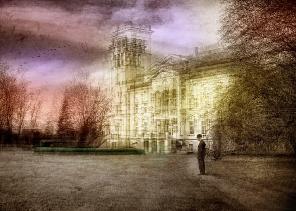 Solitary Figure Grand Mansion by Hans Günther — canvas wall art