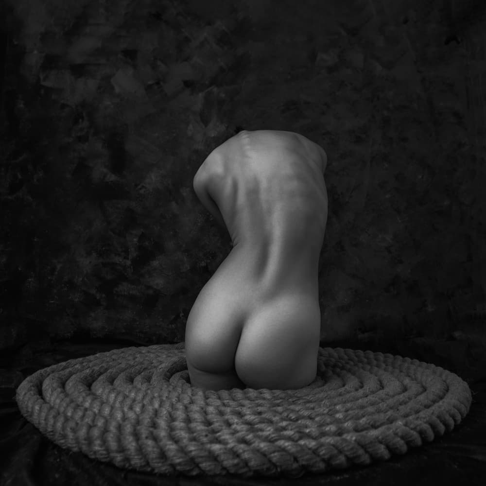 Nude Back Coiled Rope by AURIMAS VALEVICIUS — canvas wall art