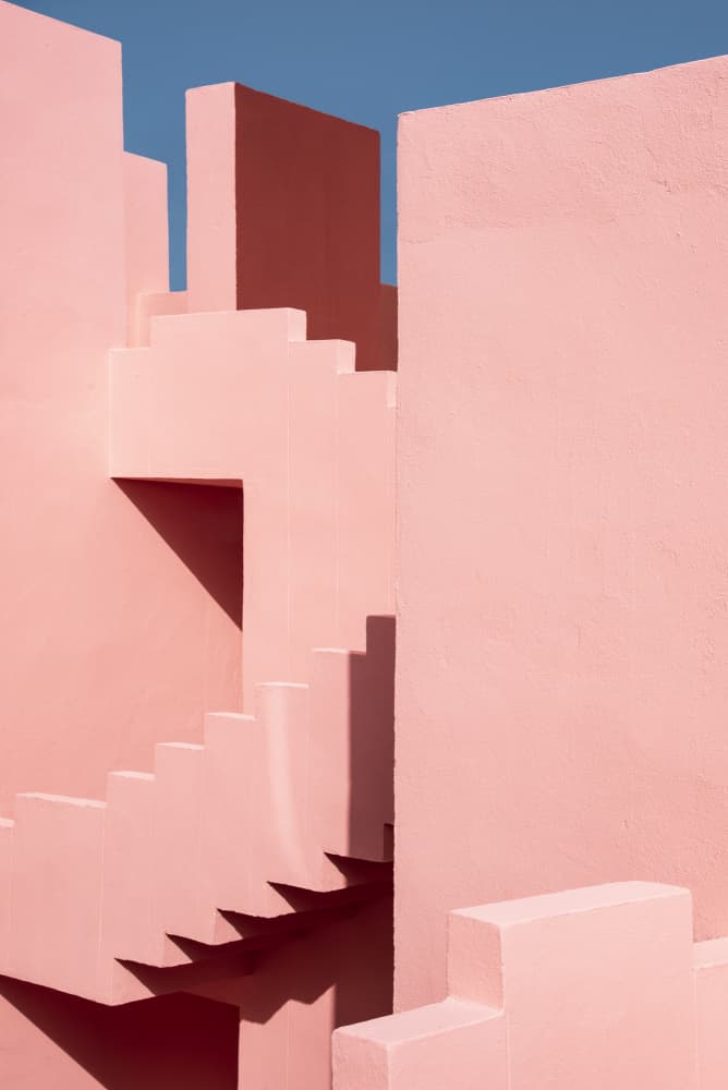 Pink Geometric Architecture by Linda Wride — canvas wall art