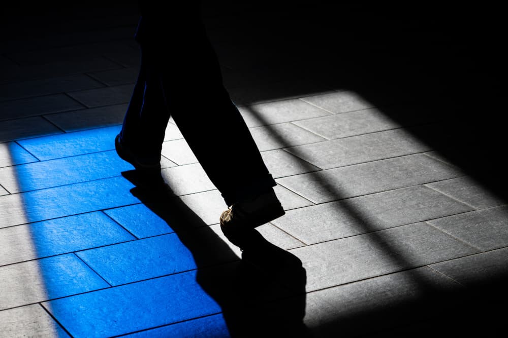 Steps in Blue Light by Dieter Reichelt — canvas wall art