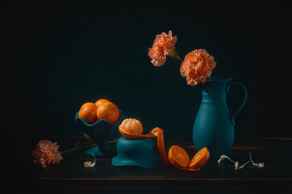 Vibrant Oranges Still Life by Lydia Jacobs — canvas wall art