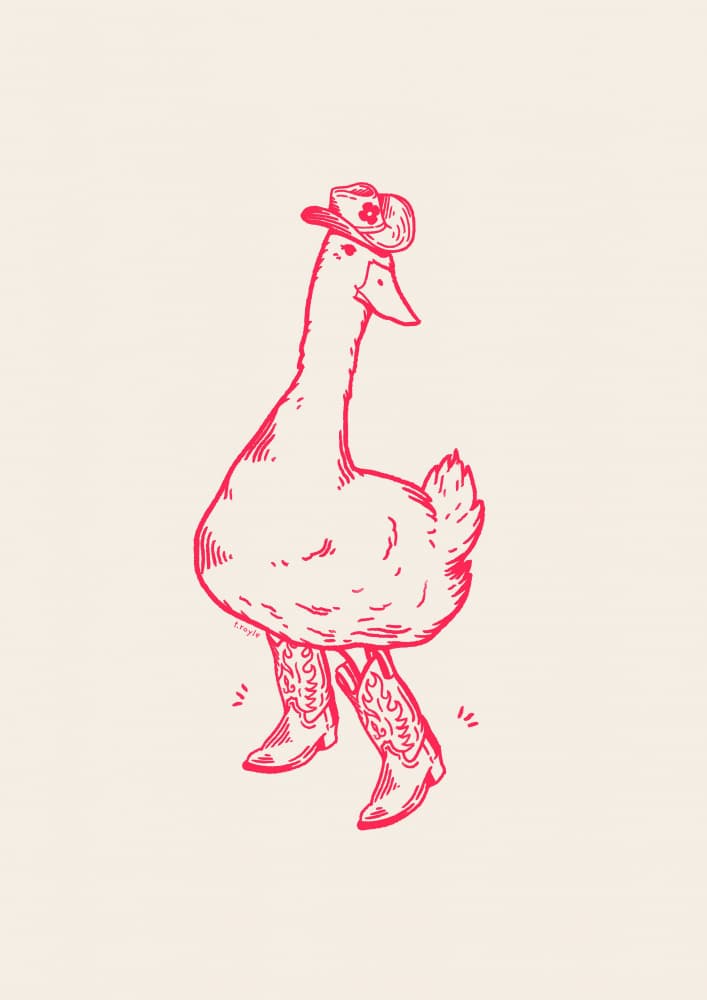 Whimsical Cowboy Goose by Tara Royle — canvas wall art