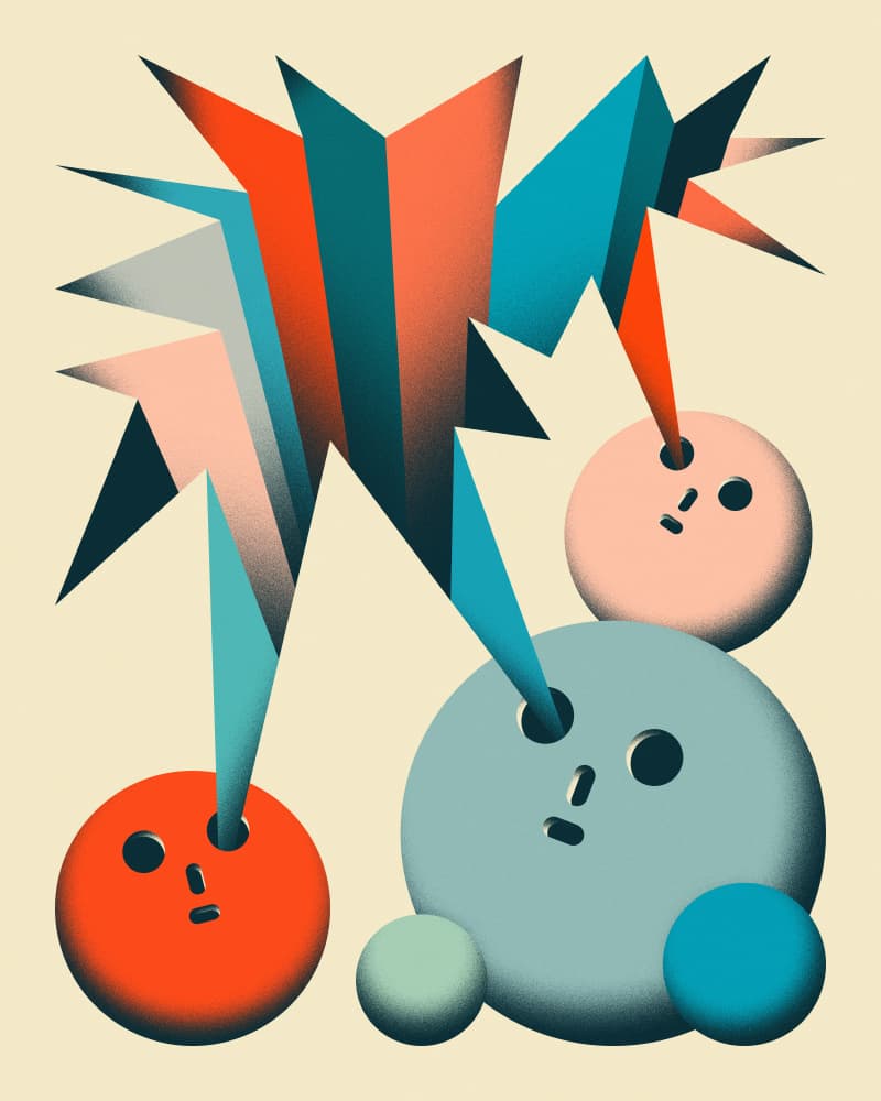 Geometric Burst Faces by Jazzberry Blue — canvas wall art