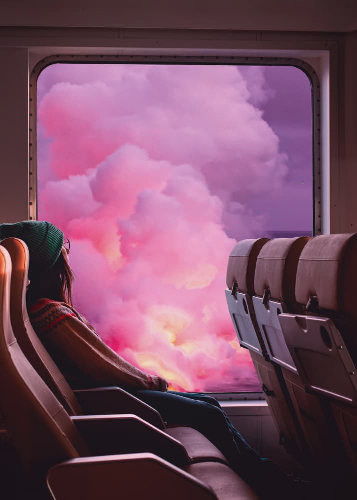 Pink Cloud Journey by Ariz Rab — canvas wall art