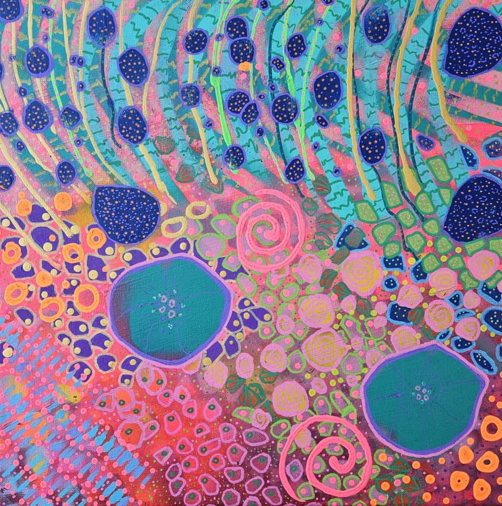 Vibrant Organic Abstract by Olea Huuska — canvas wall art