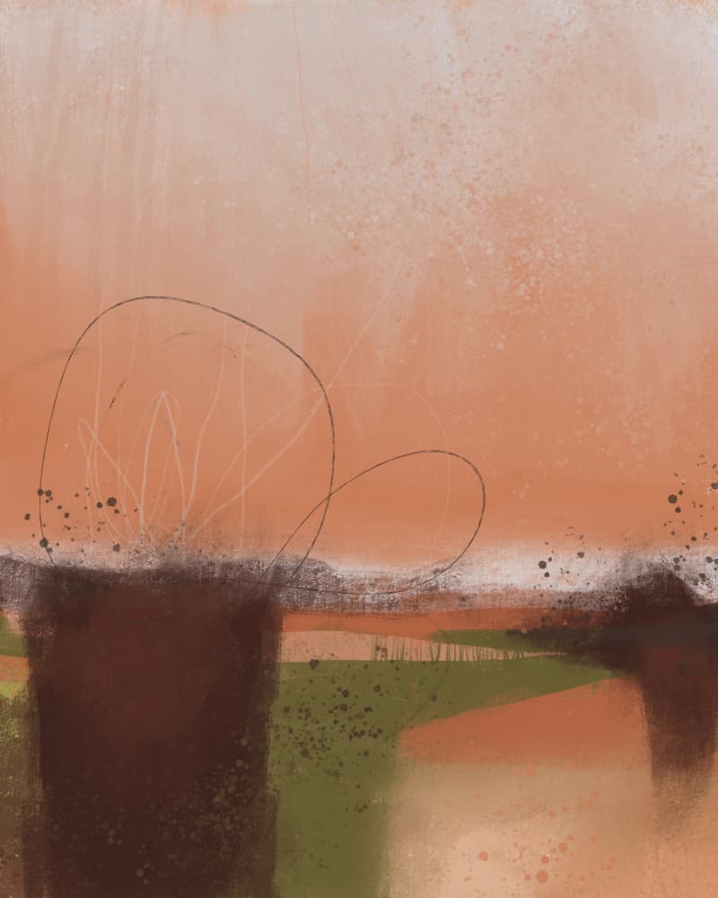 Warm Abstract Horizon by MANSI SAXENA — canvas wall art
