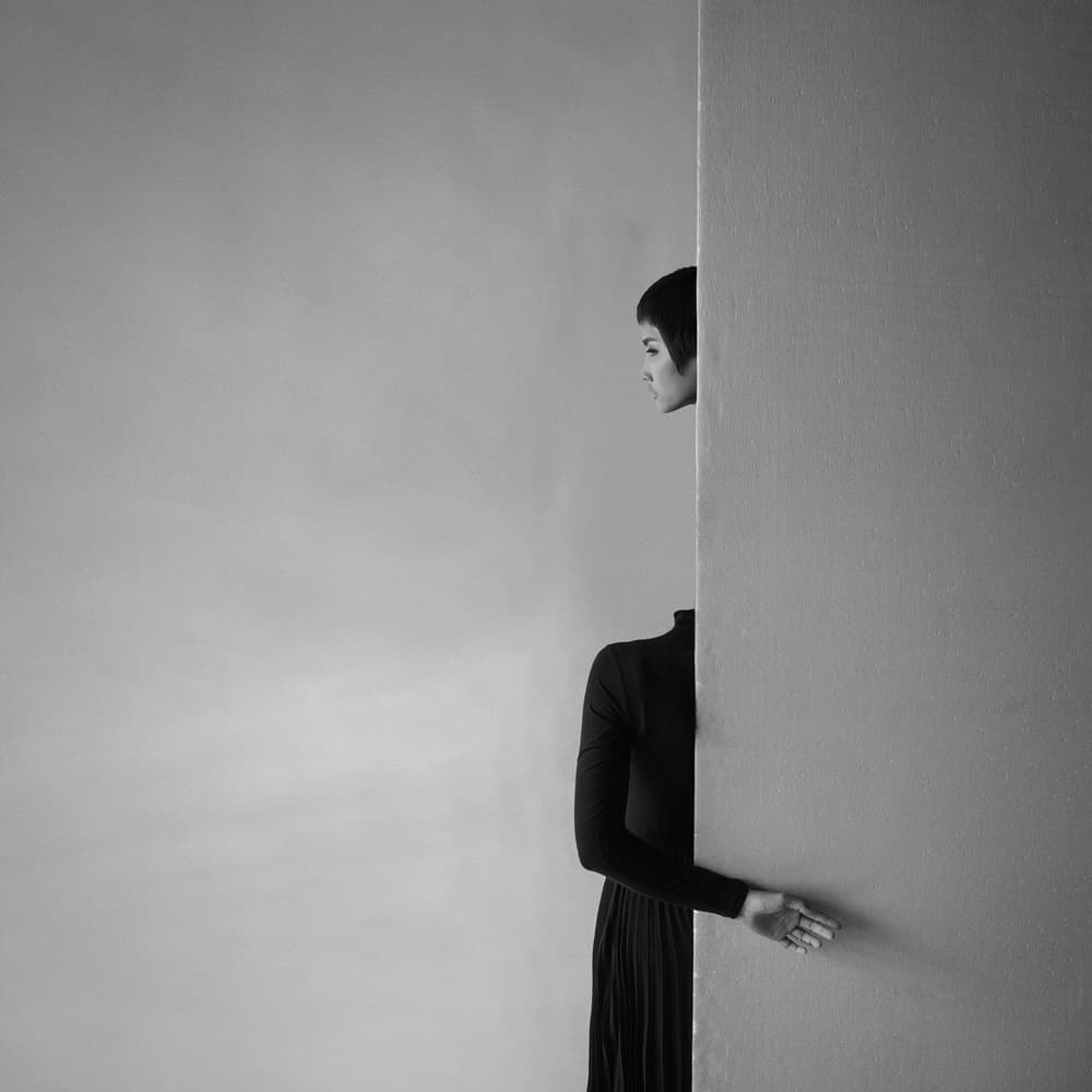 Mysterious Woman Gaze by hardibudi — canvas wall art