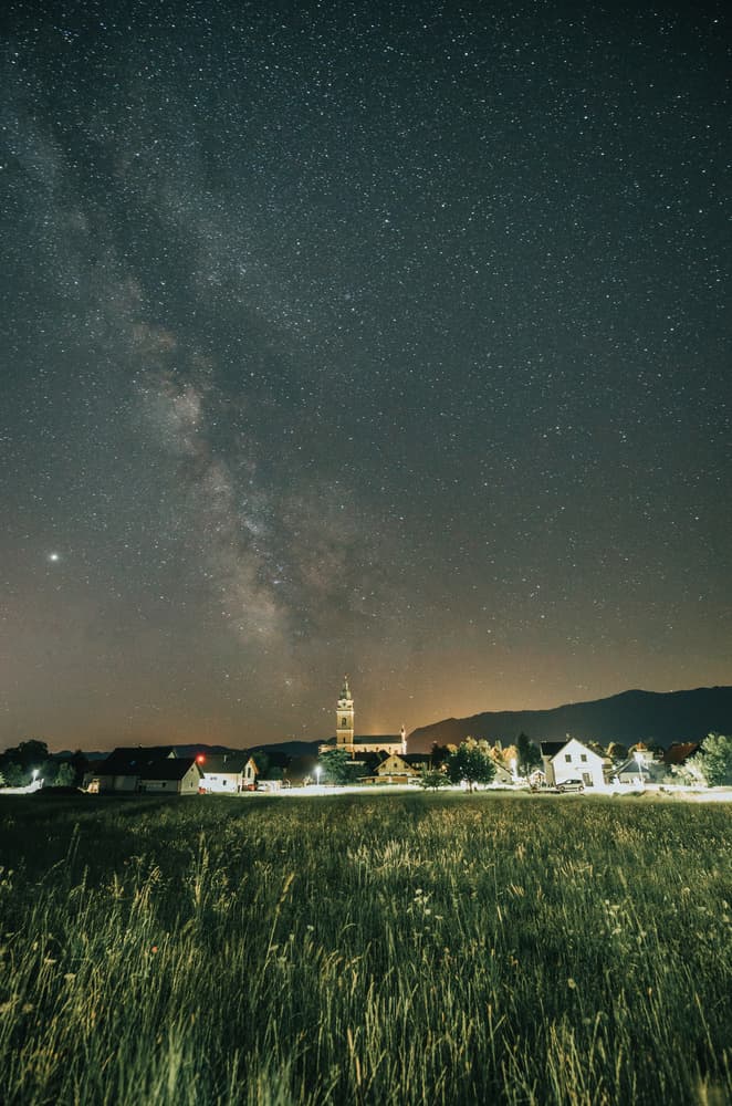 Milky Way Village Night by Jakob Remar — canvas wall art