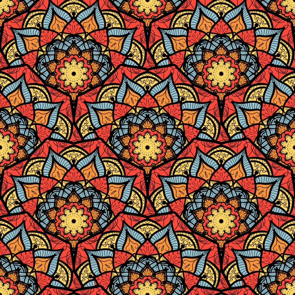 Vibrant Mandala Pattern by Marika Barsrsind — canvas wall art