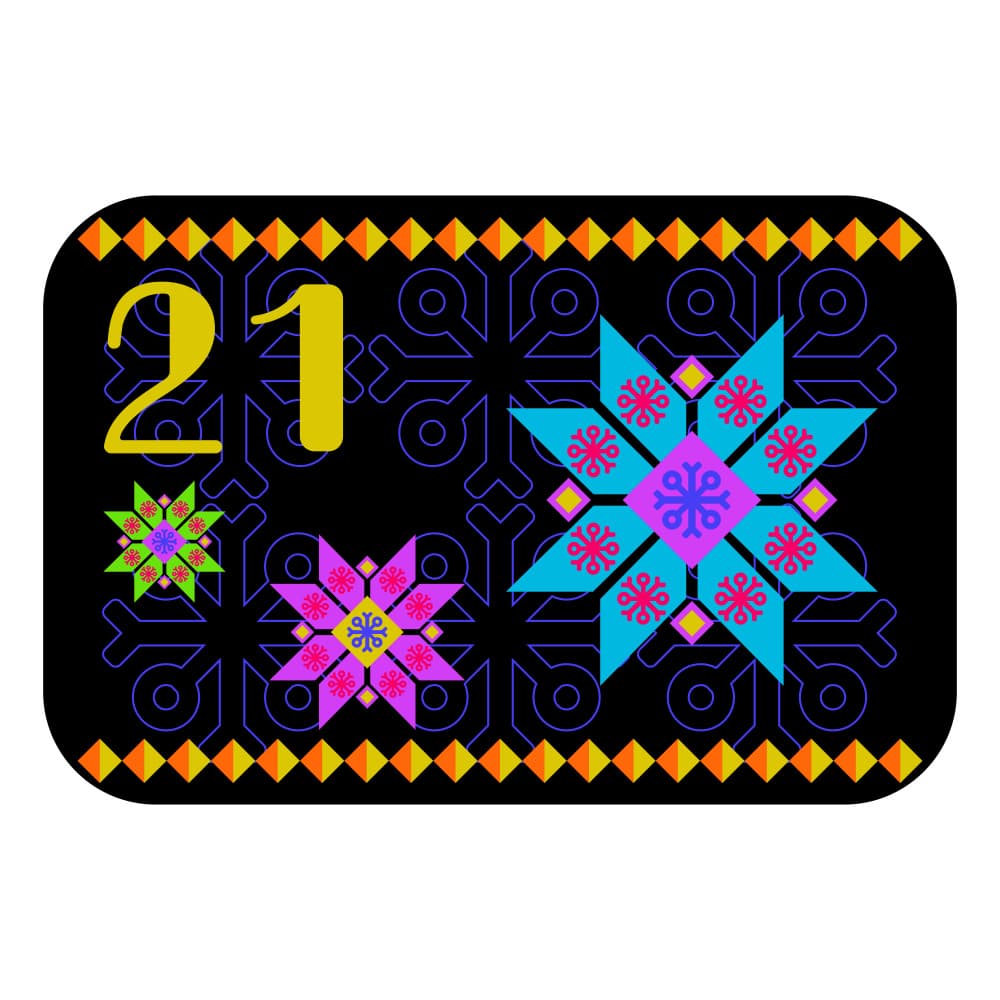 Colorful Folk Art Number 21 by Marika Barsrsind — canvas wall art