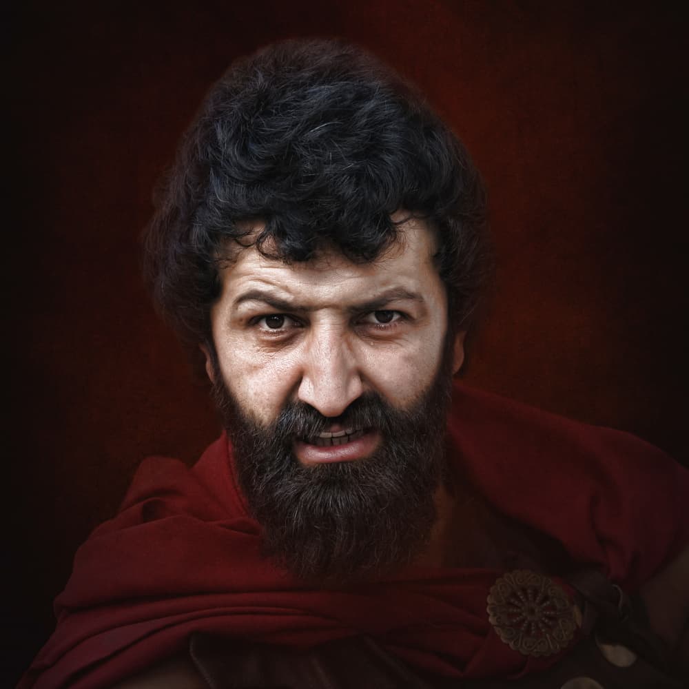 Fierce Ancient Warrior by nebula — canvas wall art