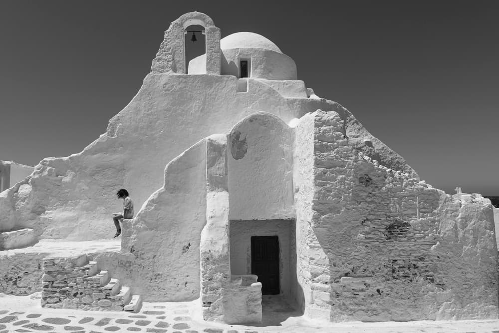 Mykonos Church Solitude by Charles Cho — canvas wall art
