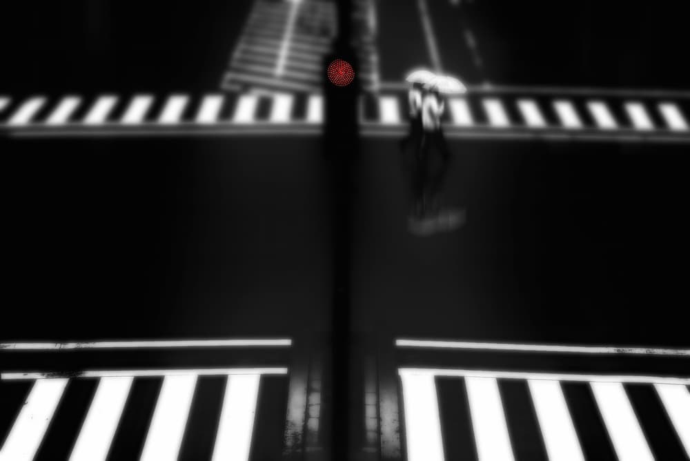 Red Light City Crossing by Teruhiko Tsuchida — canvas wall art