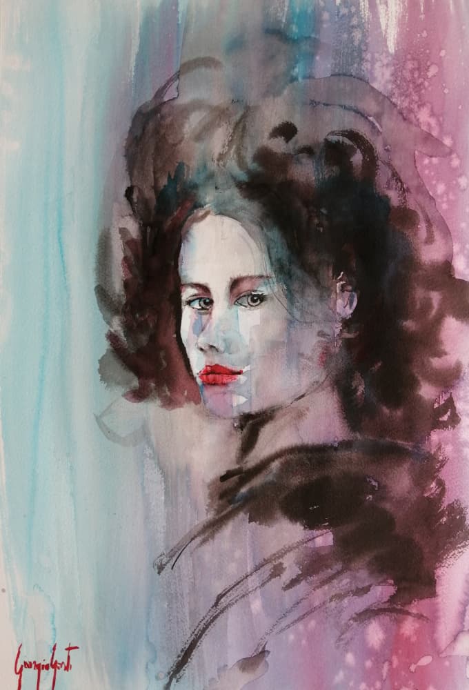 Expressive Watercolor Woman by Giorgio Gosti — canvas wall art
