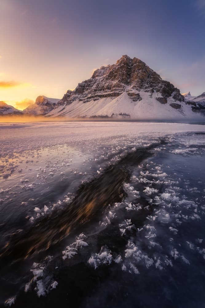 Frozen Mountain Sunrise by Yongnan Li (李永男) — canvas wall art