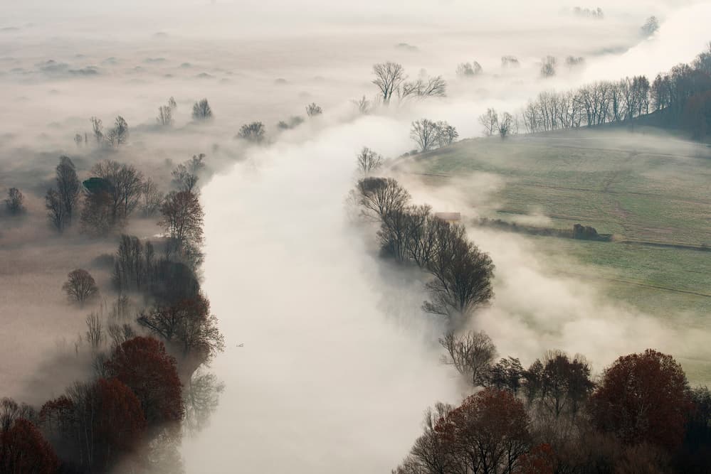 Foggy River Morning by Marco Galimberti — canvas wall art