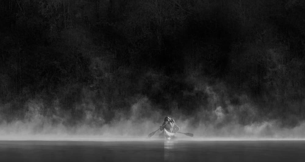 Rowing Through Mist by Yanny Liu — canvas wall art