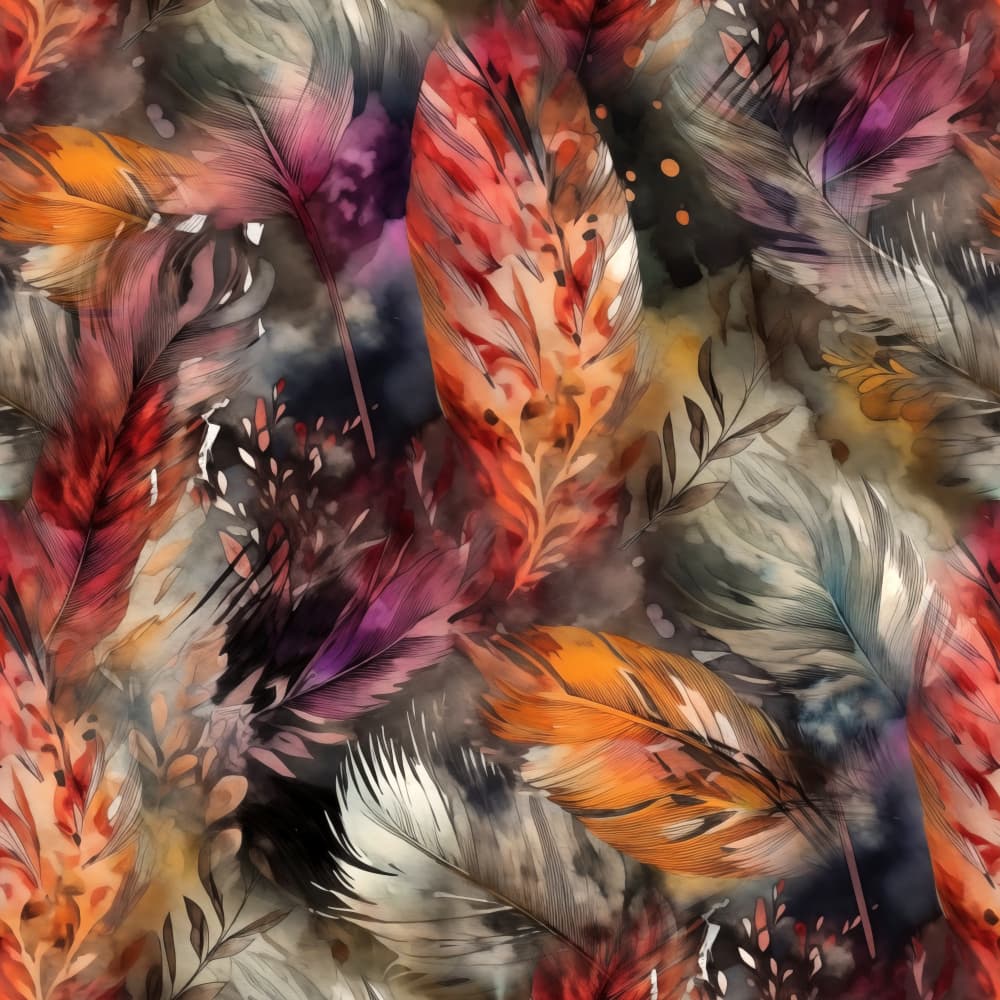Vibrant Feather Pattern by Justyna Jaszke — canvas wall art