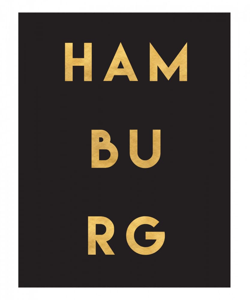 Hamburg Gold Typography by Emiliano Deificus — canvas wall art