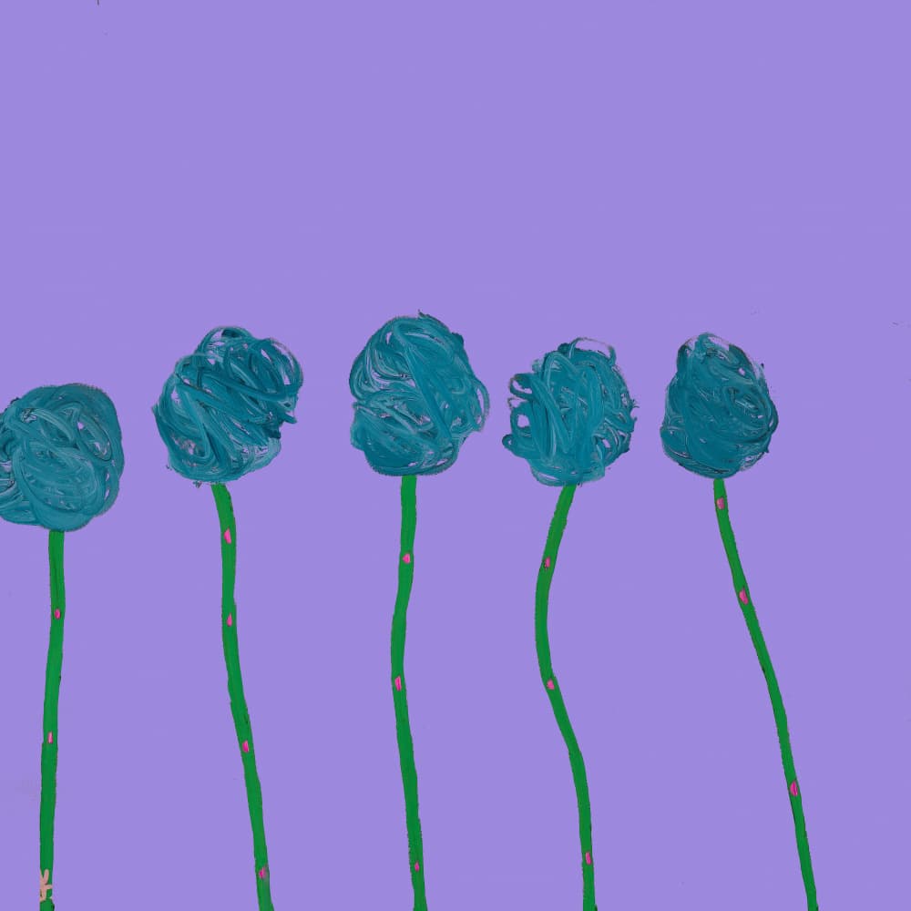 Abstract Blue Blooms by Helen Joynson — canvas wall art