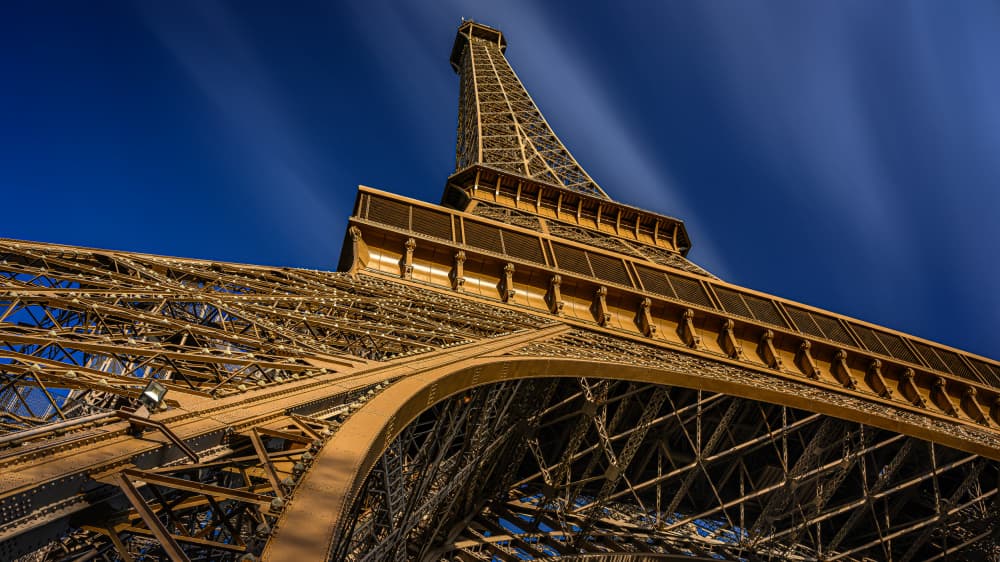 Eiffel Tower Skyward View by Robbert Ladan — canvas wall art