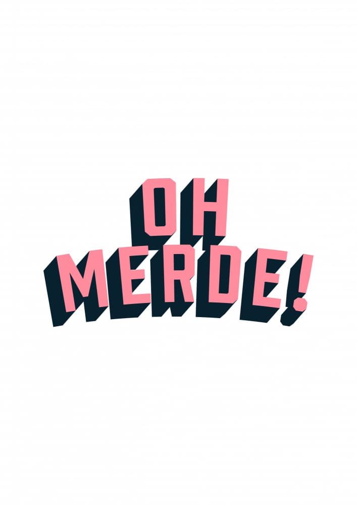 Oh Merde French Quote by Frankie Kerr-Dineen — canvas wall art