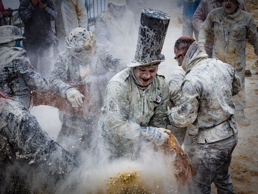 Joyful Powder Festival by Javier De la Torre — canvas wall art