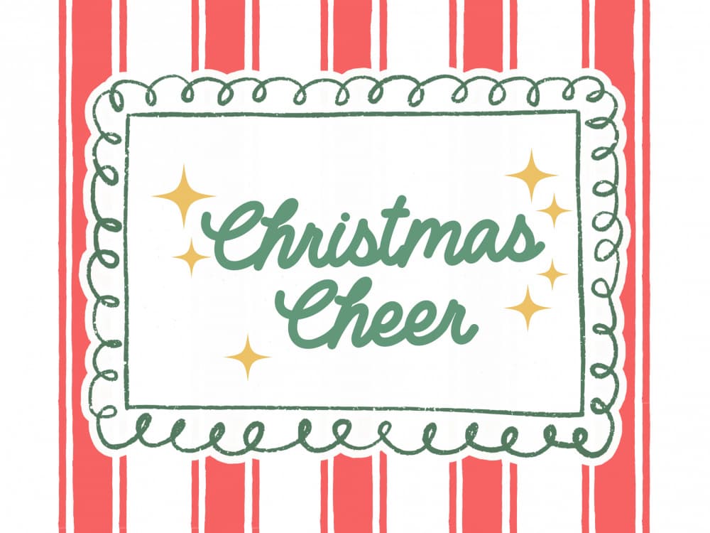 Christmas Cheer Stripes by Jolly and Dash — canvas wall art