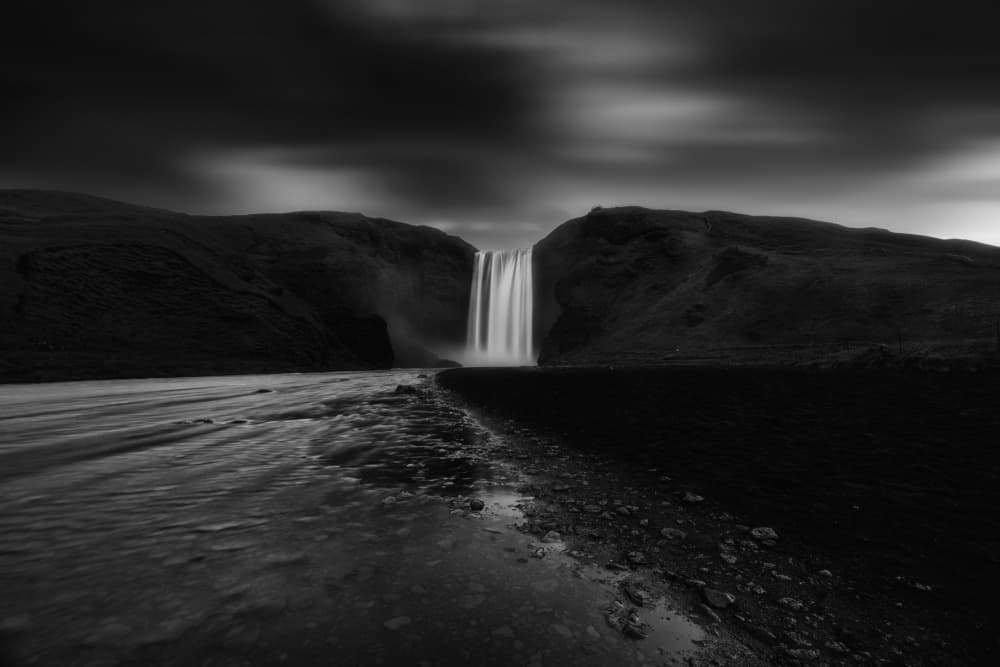 Dramatic Waterfall Flow by Jianshu — canvas wall art