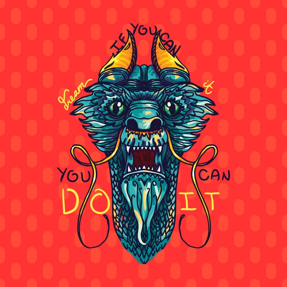 Eastern Dragon Motivation by Marika Barsrsind — canvas wall art