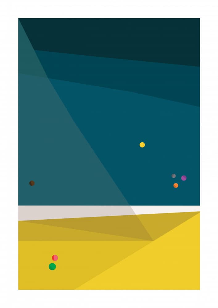 Vibrant Geometric Horizon by Frankie Kerr-Dineen — canvas wall art