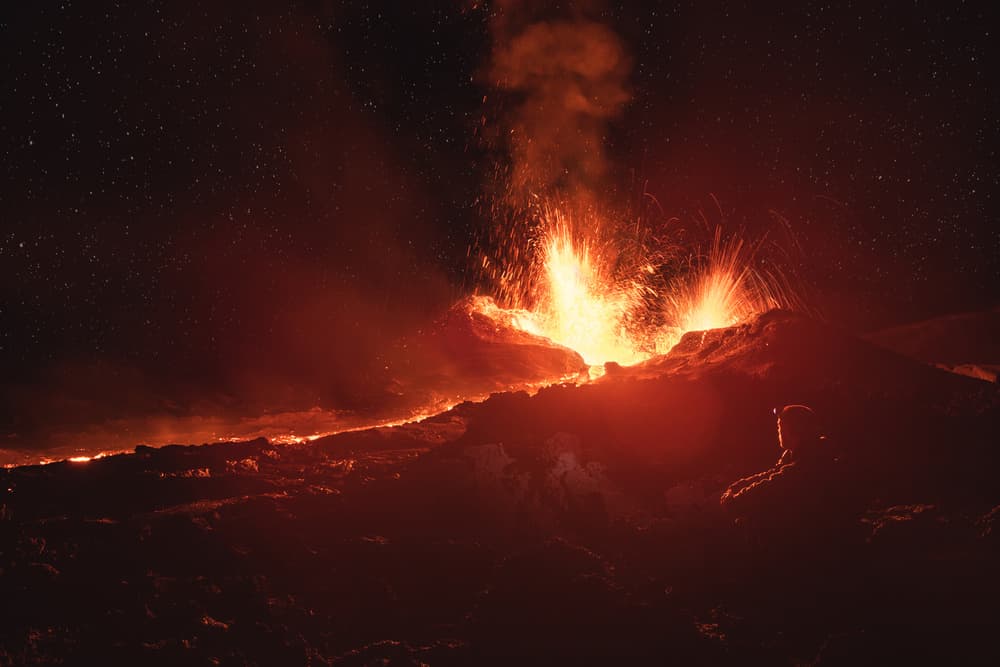 Fiery Volcanic Night by Barathieu Gabriel — canvas wall art