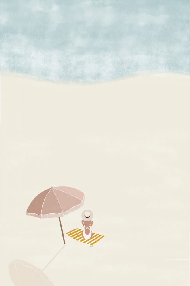 Beach Day Relaxation by Menina Lisboa — canvas wall art