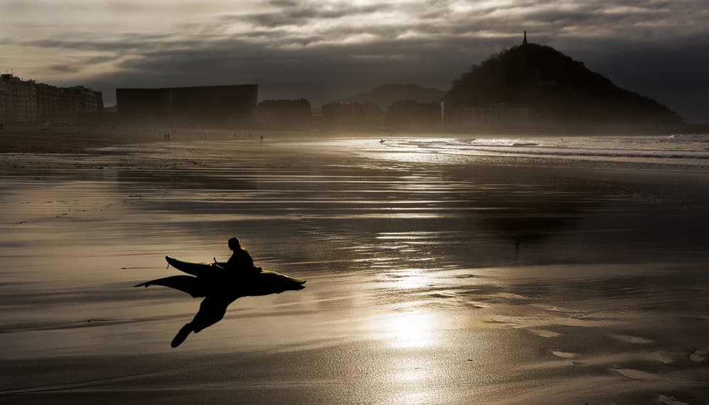 Coastal Kayaker Reflection by Jois Domont ( J.L.G.) — canvas wall art