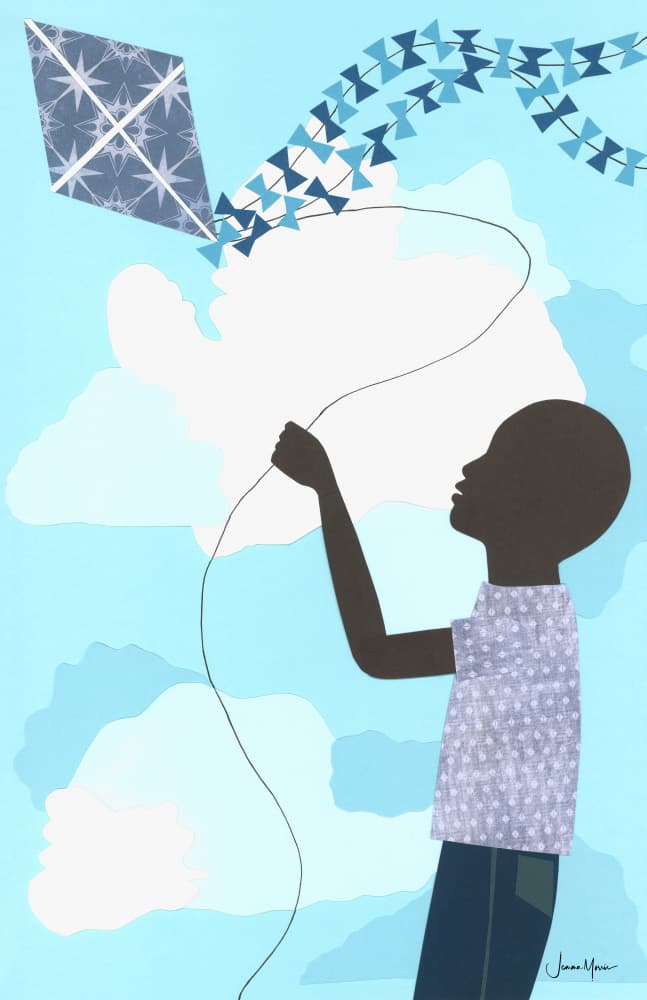 Boy's Kite Dream by Jemma Morris — canvas wall art