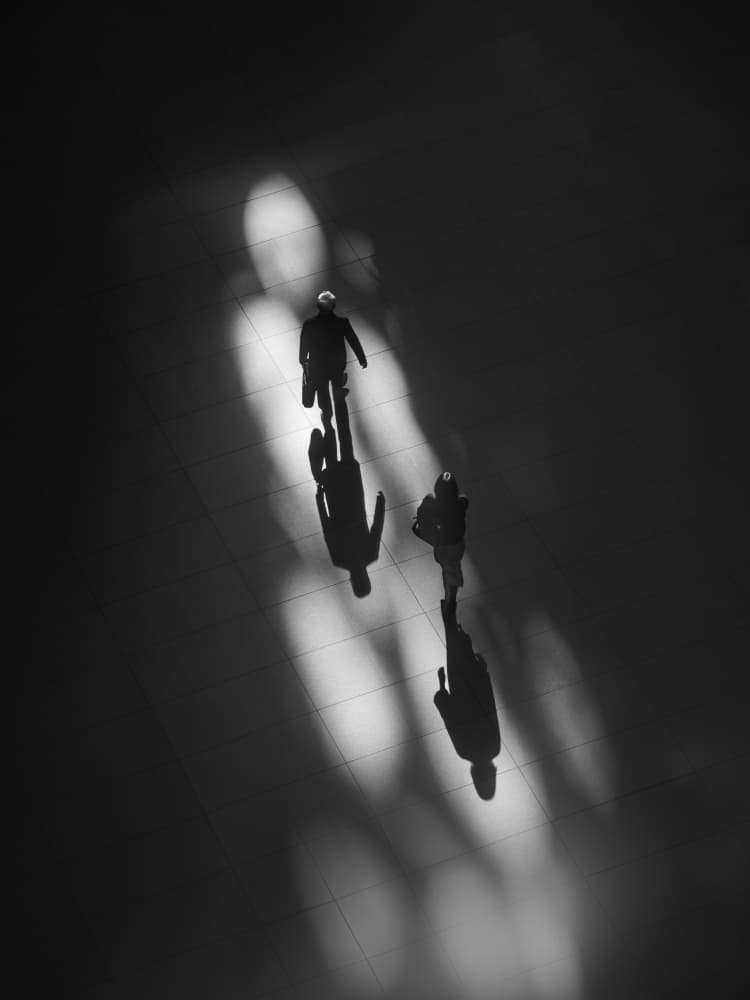 Urban Walk in Shadows by IKUMI FUKAZAWA — canvas wall art