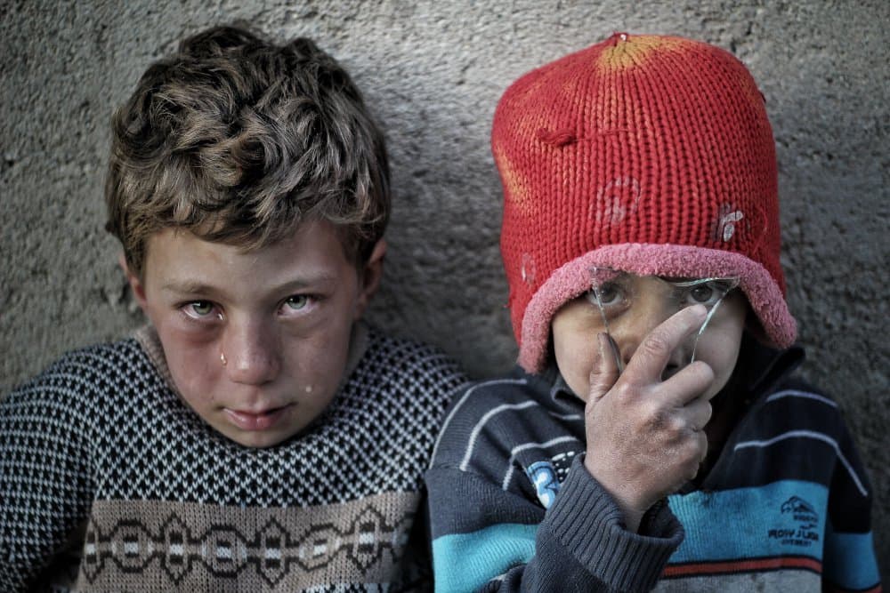 Crying Boy And Child by pphgallery — canvas wall art