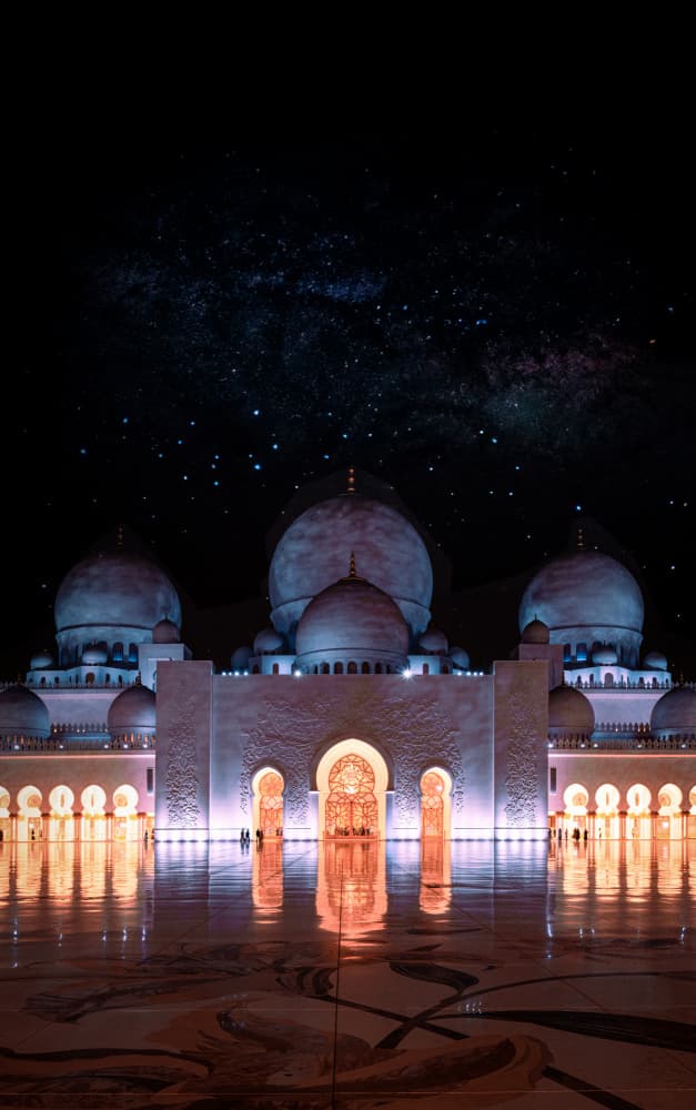 Grand Mosque Night Sky by Komra Gallery — canvas wall art
