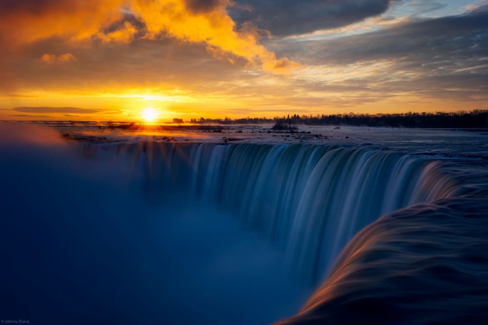 Niagara Falls Golden Sunrise by Johnny Zhang — canvas wall art