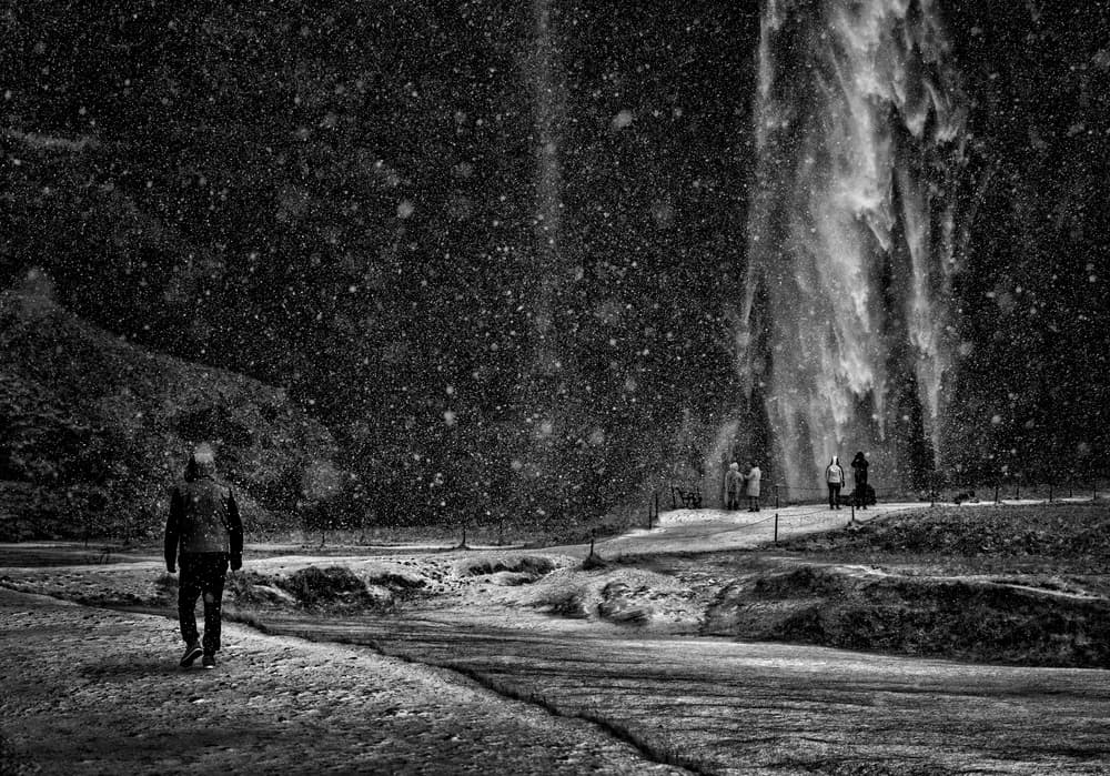 Winter Waterfall Walk by John Colbensen — canvas wall art