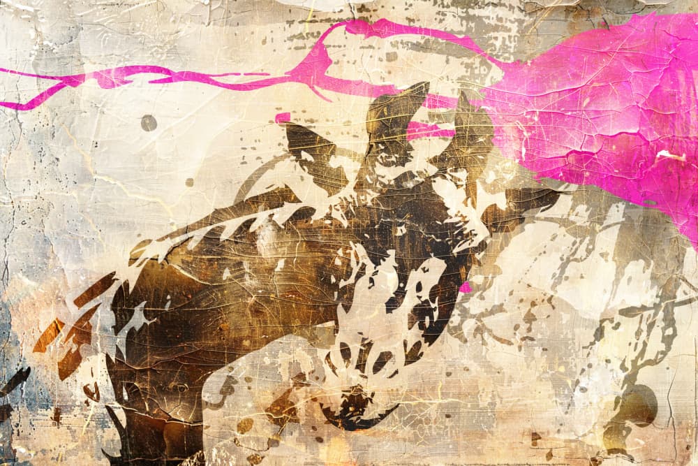 Giraffe Pink Splash by Rafal Kulik — canvas wall art