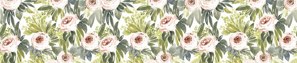 Blush Floral Watercolor Pattern by Rosana Laiz Blursbyai — canvas wall art