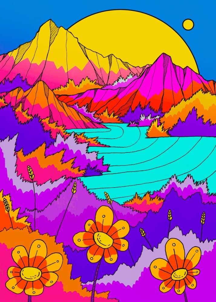 Vibrant Mountain Dream by Stephen Wade — canvas wall art