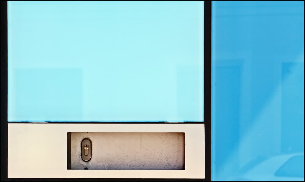 Modern Blue Door Detail by Hans Peter Rank — canvas wall art
