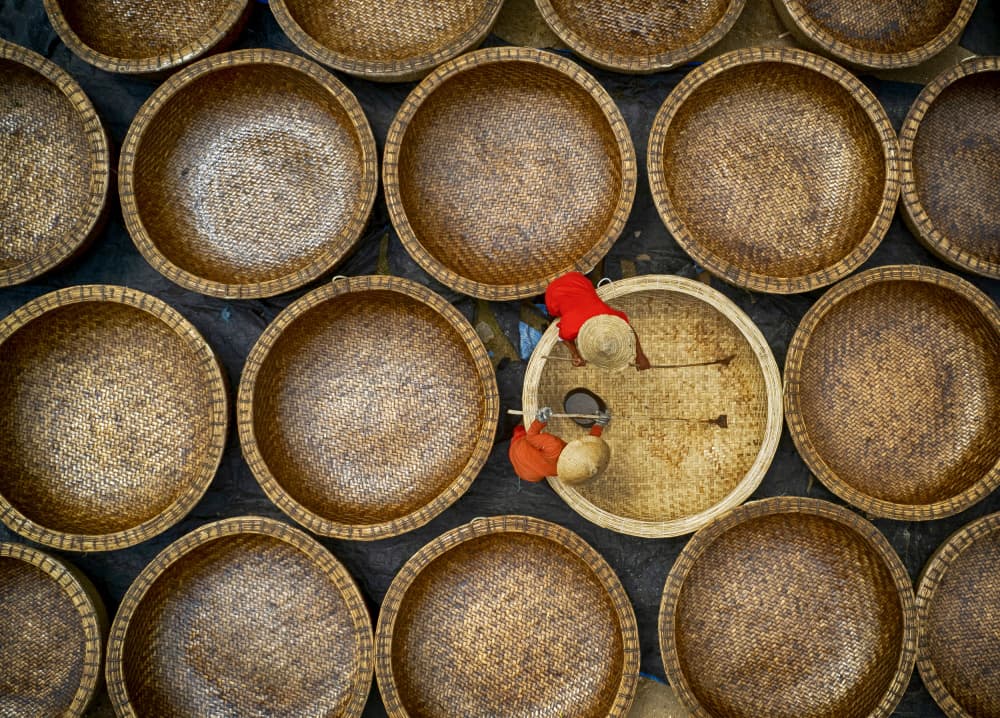 Traditional Basket Weaving by Angela Muliani Hartojo — canvas wall art