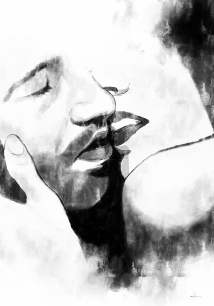 Tender Kiss Embrace by Pictufy Studio II — canvas wall art