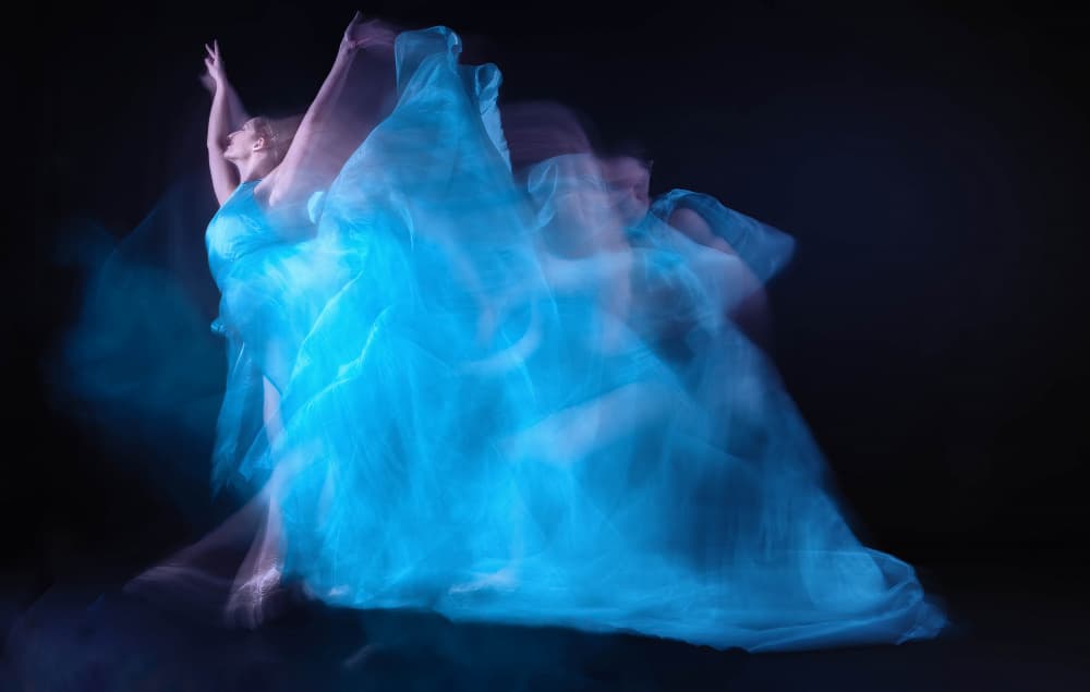 **Flowing Blue Dance** by Tali Stein — canvas wall art
